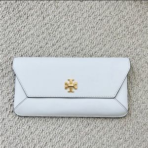 Tory Burch white Kira envelope clutch